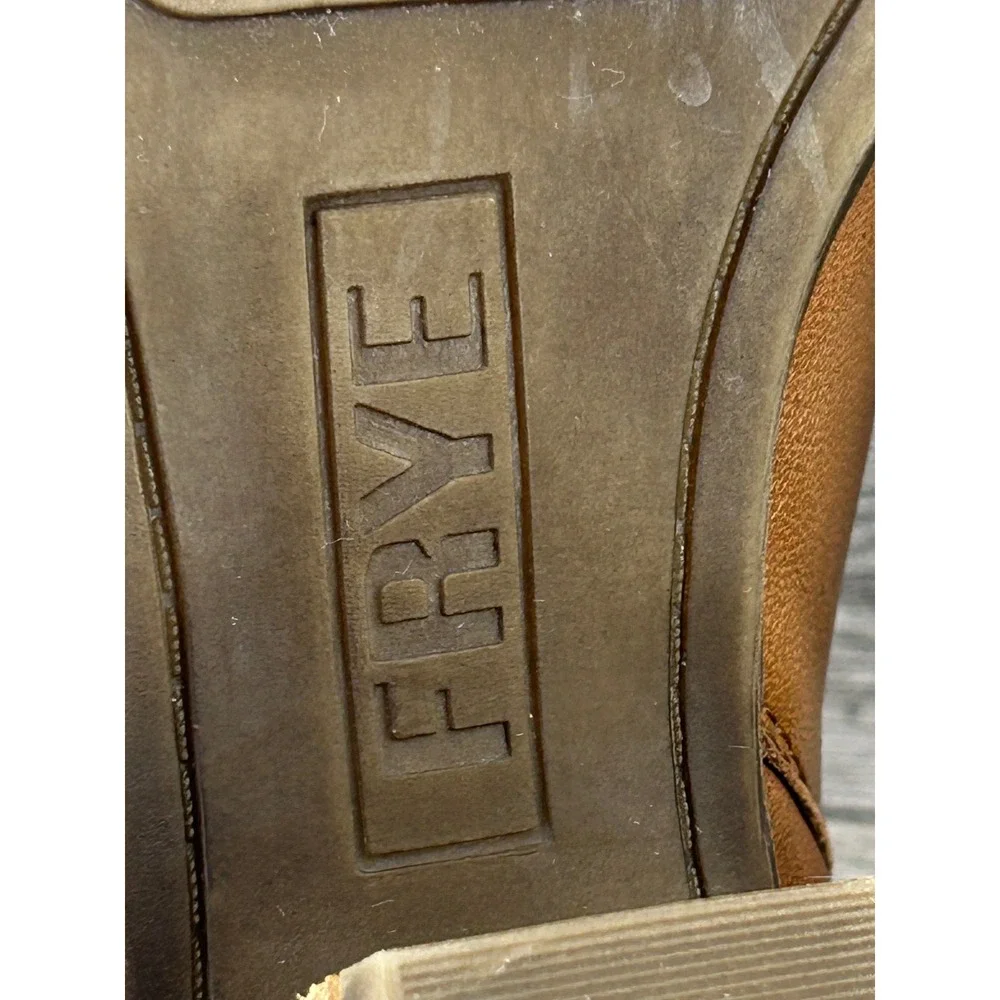 Frye Sacha Moto Shootie Cognac Leather Ankle Boots 3475044-COG Women Sz 6.5M